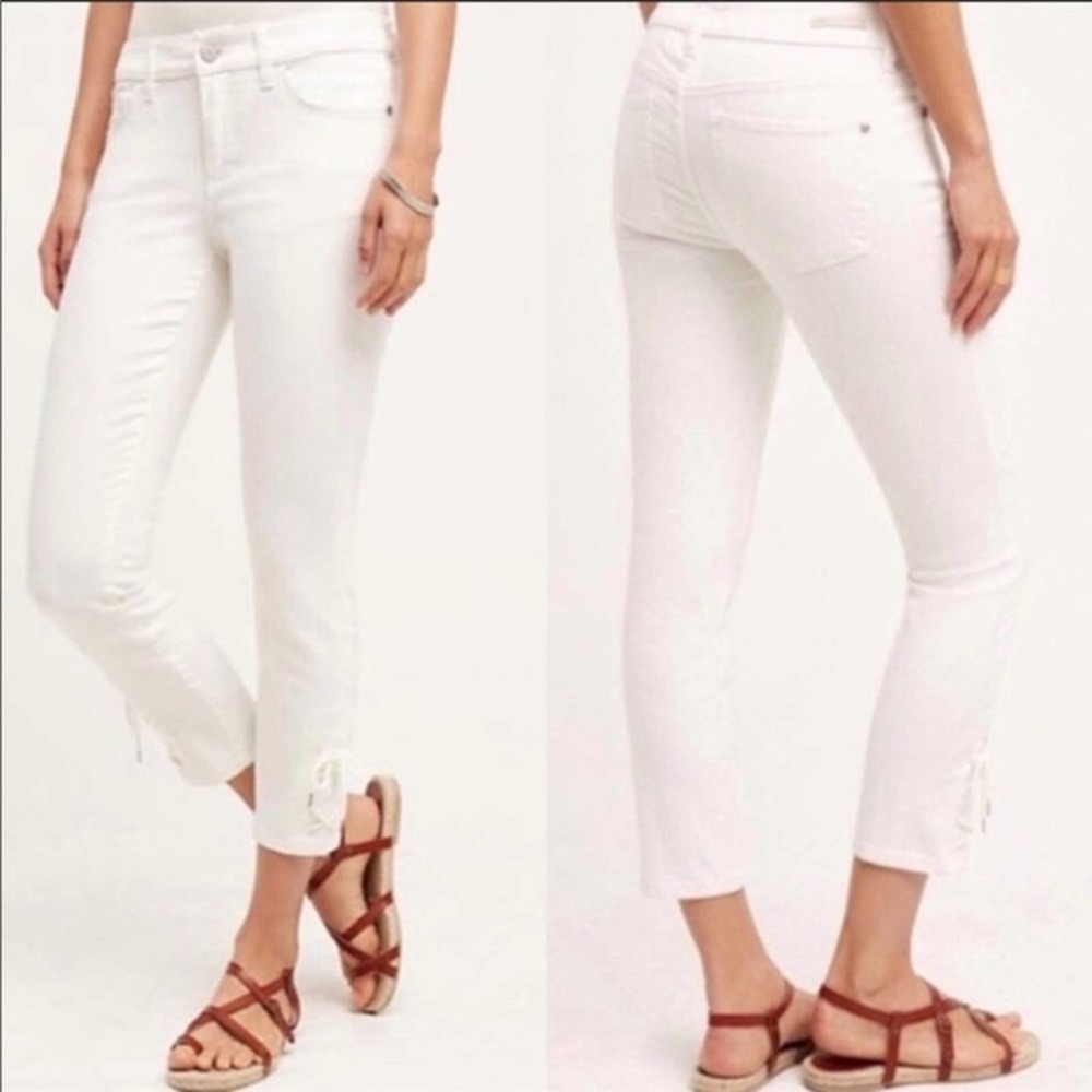 Anthropologie Pilcro Letterpress White Tie Jeans